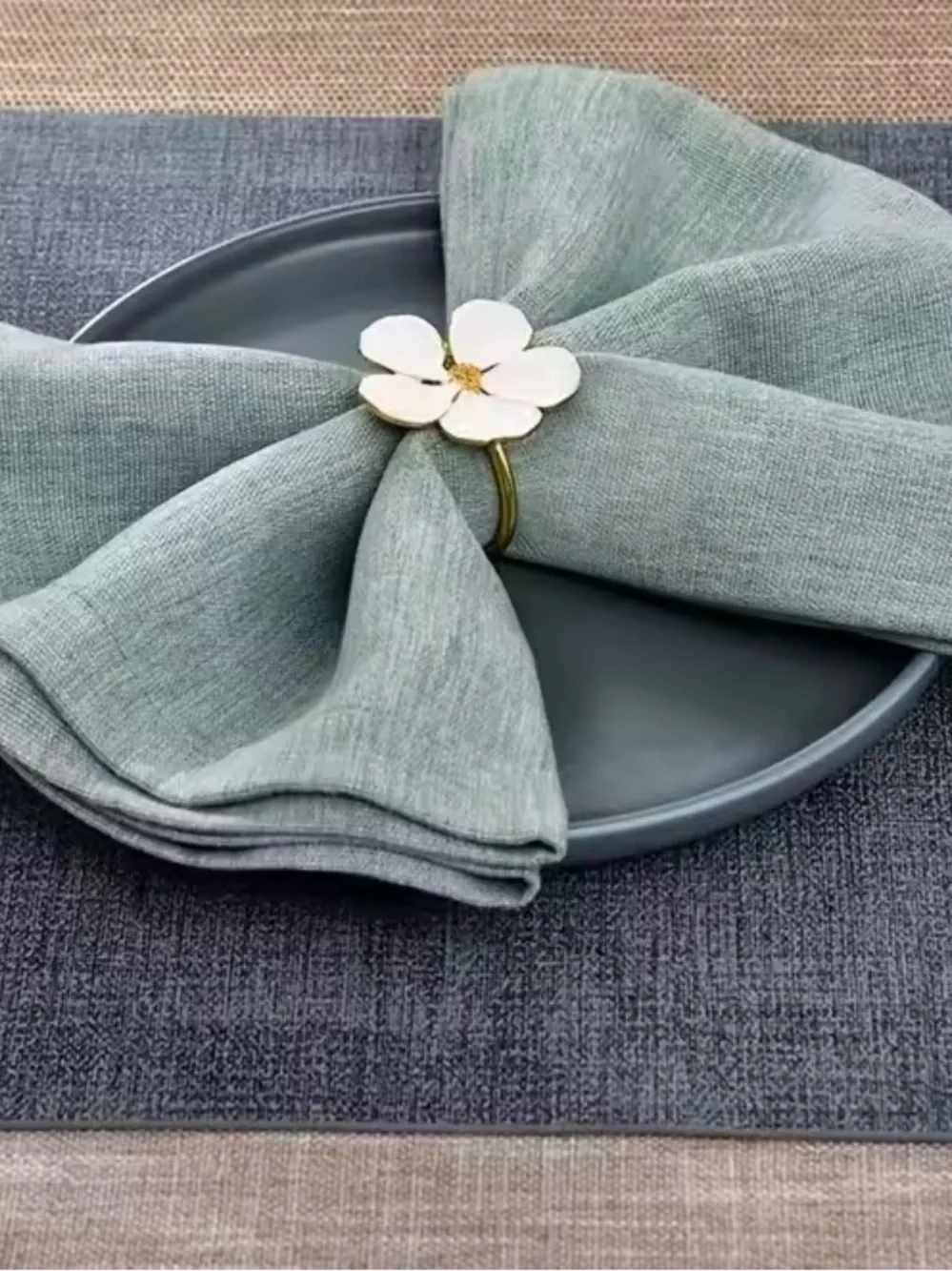 Flower Napkin Rings Set of 12